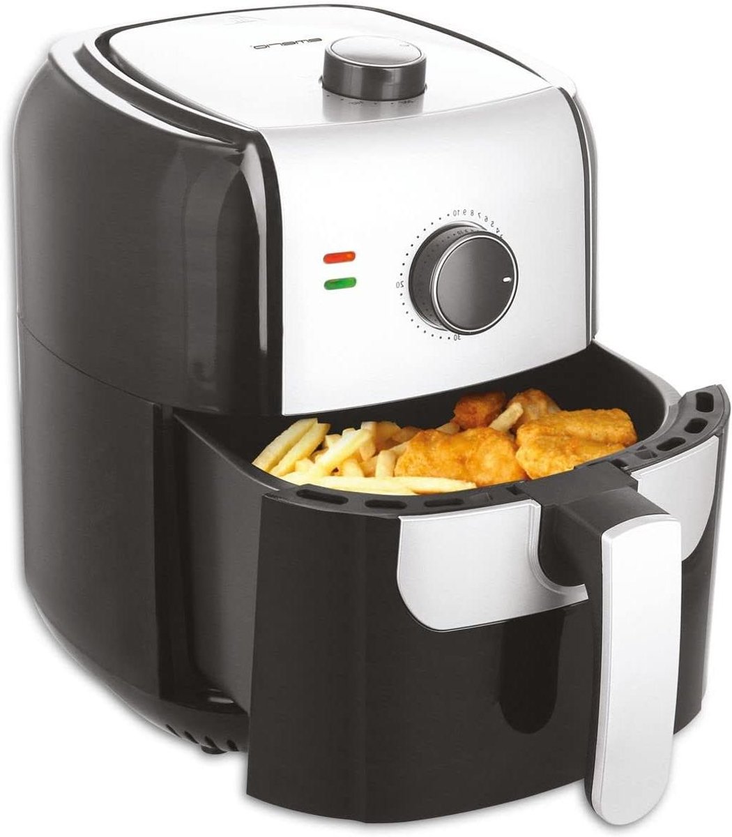 Heteluchtfriteuse - Airfryer Frituurpan - Gezond Bakken - Traploze Temperatuur - 55 Liter - Zwart