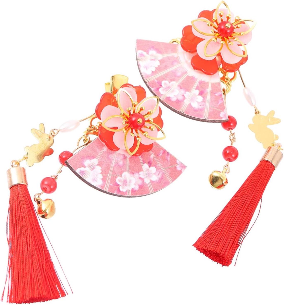 Haarspelden Set - Vorm Clips - Feestelijke Decoratie - Duurzame Legering - 12 cm - Rood