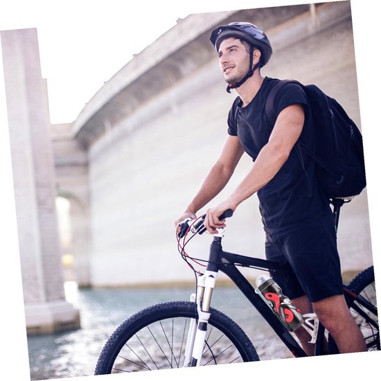 Fietsbidonhouder Set - Flessenrek Fiets - Buiten Sport - Duurzaam Plastic - 24x6x6 cm - Zwart — afbeelding 2