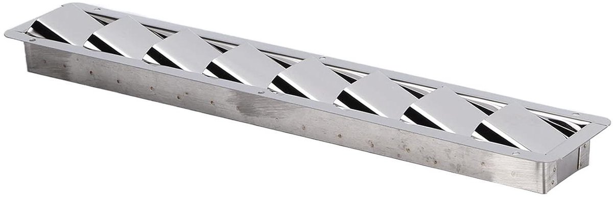Ventilatierooster Langwerpig - Roestvrij Staal - Boot Ventilatie - Hoge Kwaliteit - 44 cm - Zilver