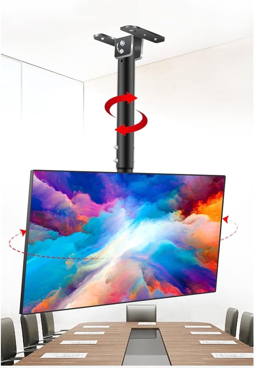 TV-beugel - Plafondsteun - Ruimte Besparen - Verstelbare Hoogte - 37-85 inch - Zwart