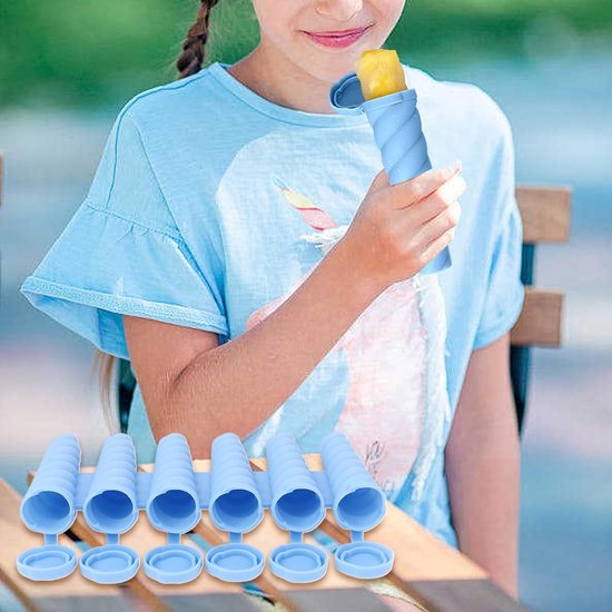 IJsjes Mallen - Fruitijsjes Maker - Zelf Desserts Maken - Snelle Losmaak Technologie - 6 Holtes - Blauw — afbeelding 2
