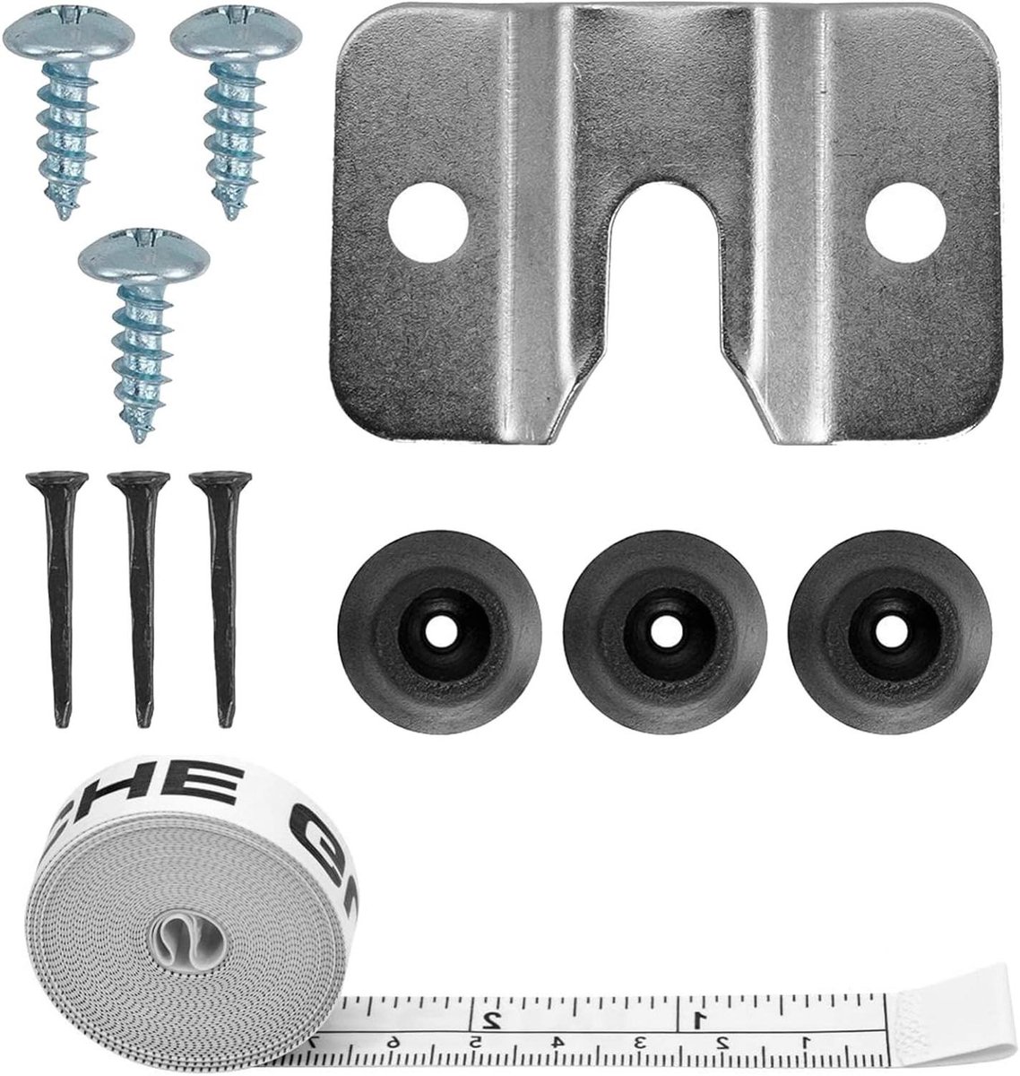 Dartbord Ophangsysteem - Muurbeugel Kit - Dartspel Perfectioneren - Inclusief Oche Tape - 4.5 x 2.7 cm - Zilver Zwart Wit