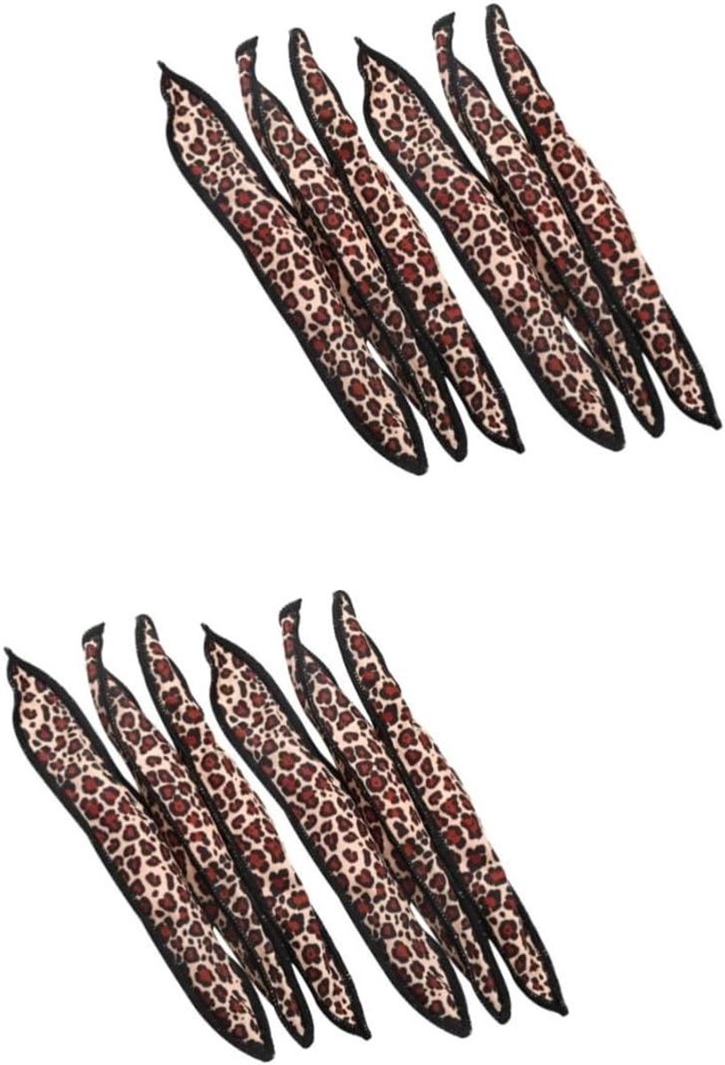 Haar Krultang - Schuim Roller - Haar Stijlen - Zelf Grippend - 12 Stuks - Luipaard Kleur