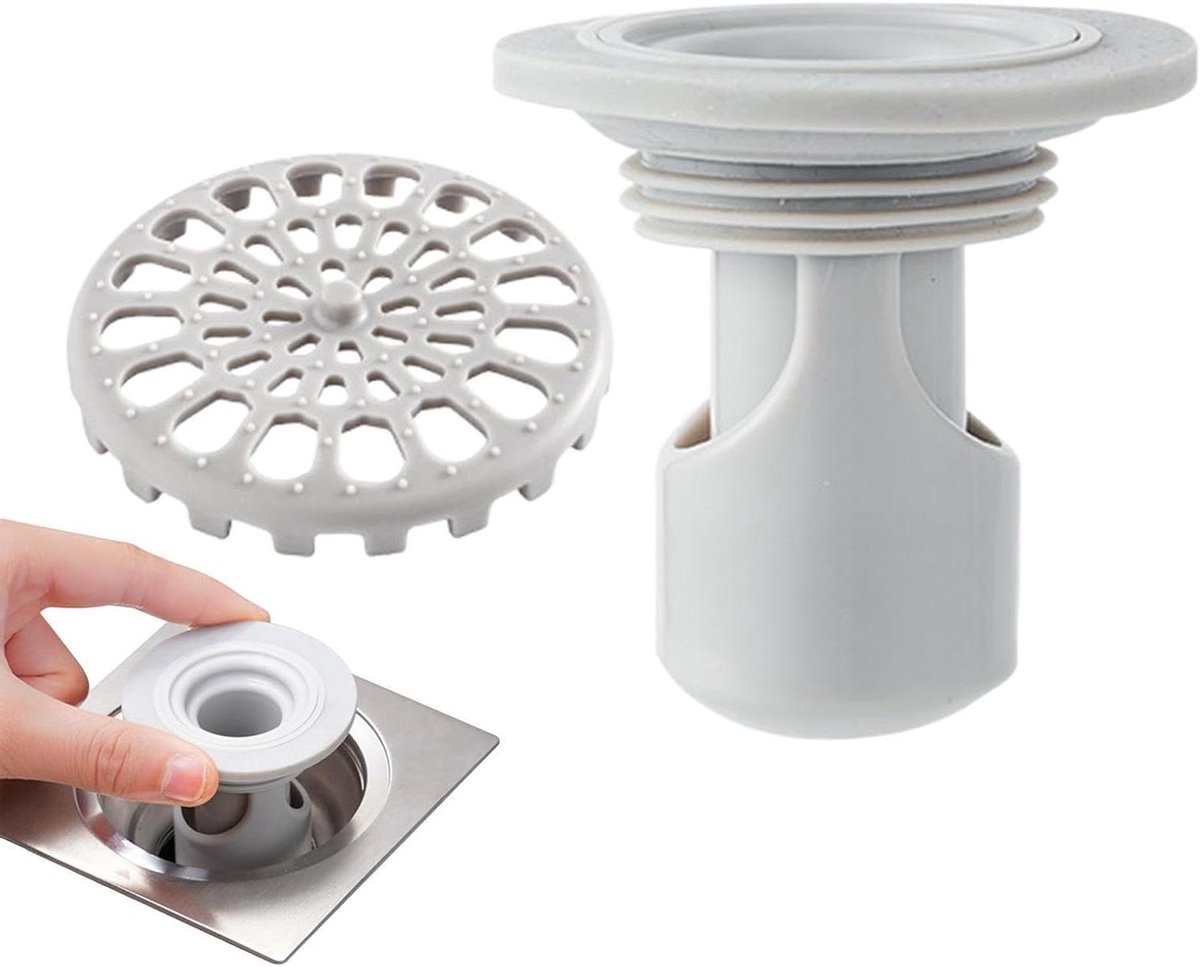 Afvoerstop Bodem - Geurblokker - Frisse Ruimte Houden - Waterdichte Afdichting - 5.8 cm - Zwart