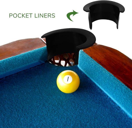 Biljart Pocket Liners - Pool Tafel Onderdelen - Tafel Beschermen - Milieuvriendelijk Plastic - 6 Stuks - Zwart — afbeelding 5