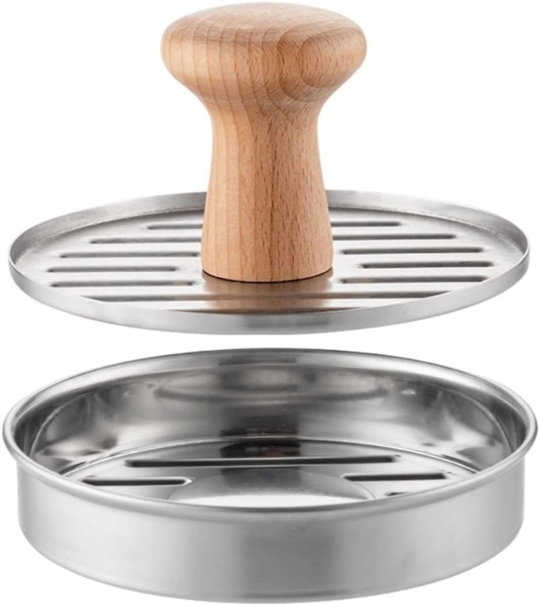 Burgerpers - Vleesvorm - Burgers Maken - Niet-klevend - 13cm - Zilver