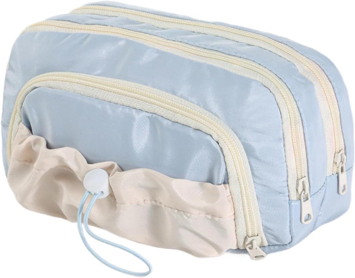 Etui Schattig | Briefpapier Trekkoord Pouch | Waterdichte Capaciteit Briefpapier Opslag Organizer voor Student Jongens Tiener Meisjes School Reizen, Lichtblauw, Refer to description, Unisex