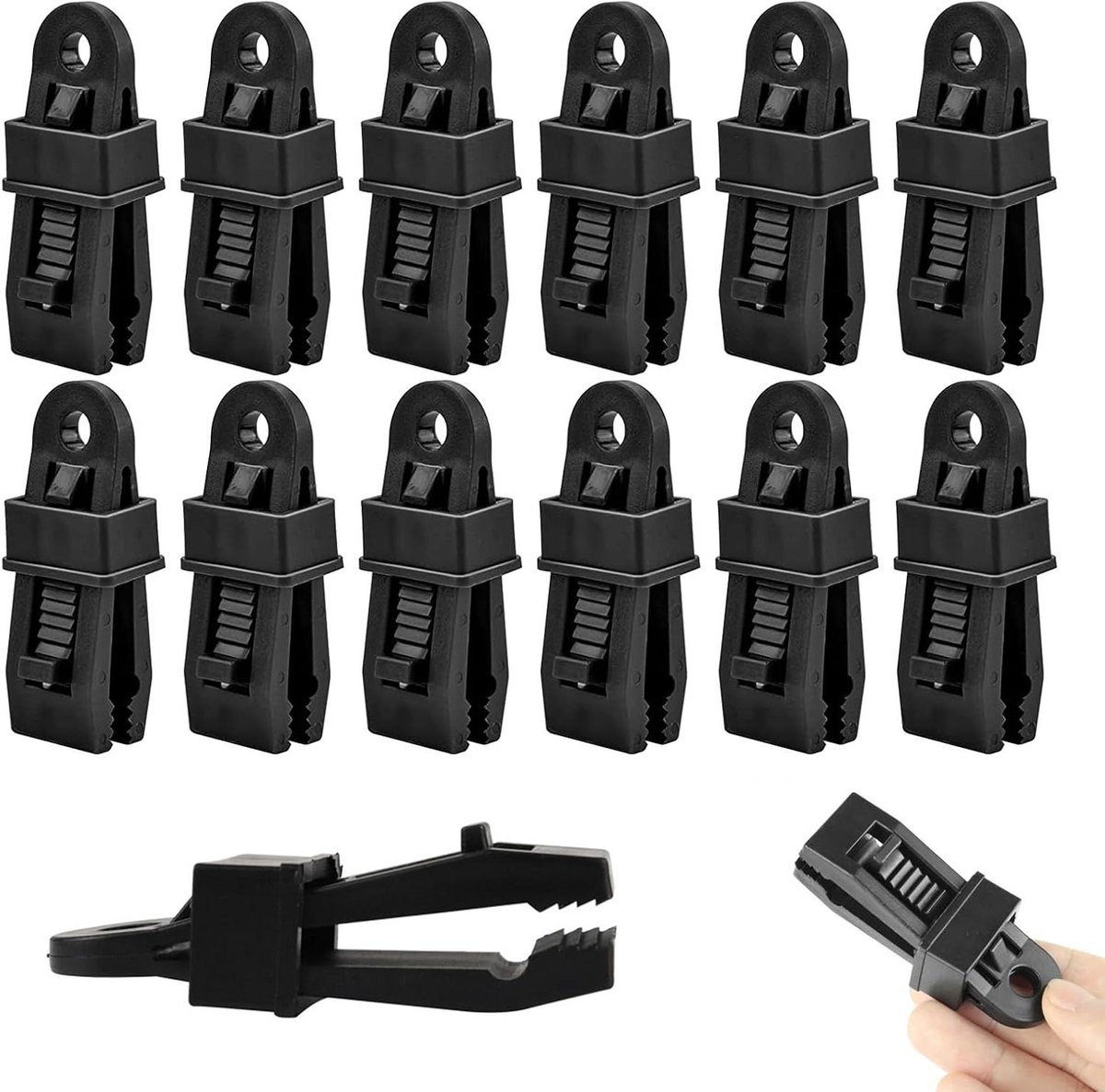 12 stuks winddichte luifelclips, tentclips, luifelklem, tarpaulin clips, kunststof clip, z