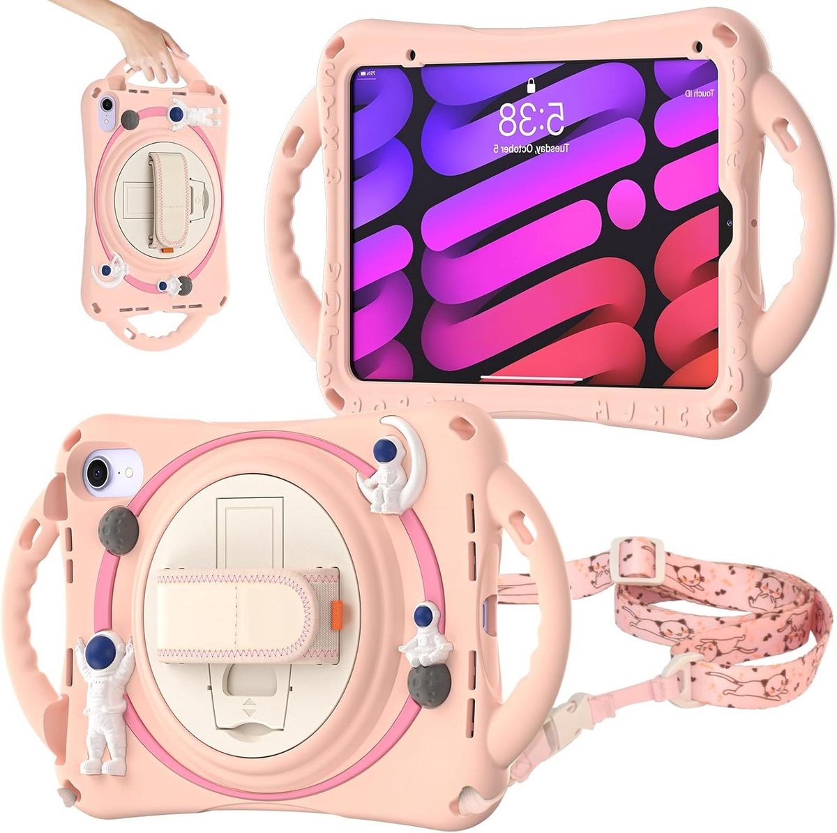 Kinder Tablethoes - Beschermhoes Tablet - Veilig Gebruik - Ingebouwde Standaard - 83 inch - Roze