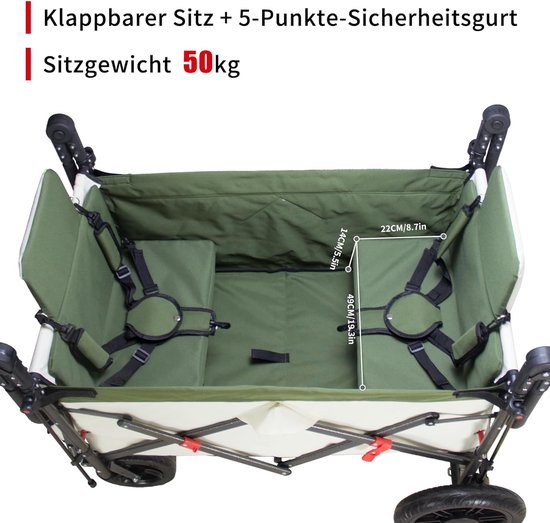 Bolderkar Opvouwbaar Luchtbanden - Strandwagen - Bolderwagen - kar opvouwbaar — afbeelding 5