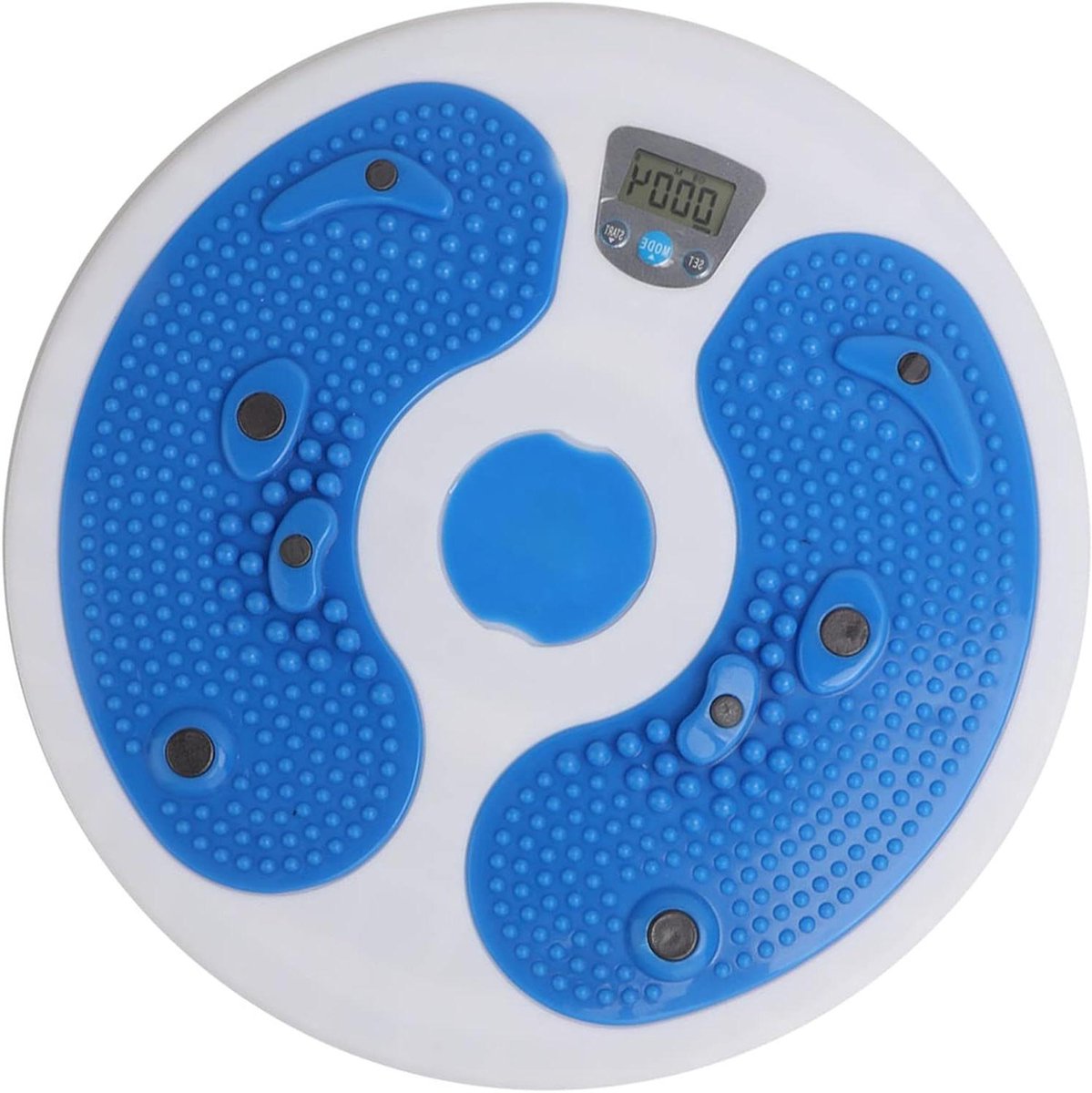 Taille Disc Trainer - Taille Twister - Buikspieren Trainen - Met Calorieënteller - 28 cm Diameter - Wit Blauw
