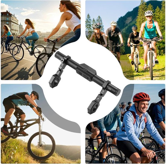 Stuurverlenger - Fiets Accessoire - Veilig Fietsen - Geïntegreerd LED Licht - 23.2 cm - Zwart — afbeelding 5
