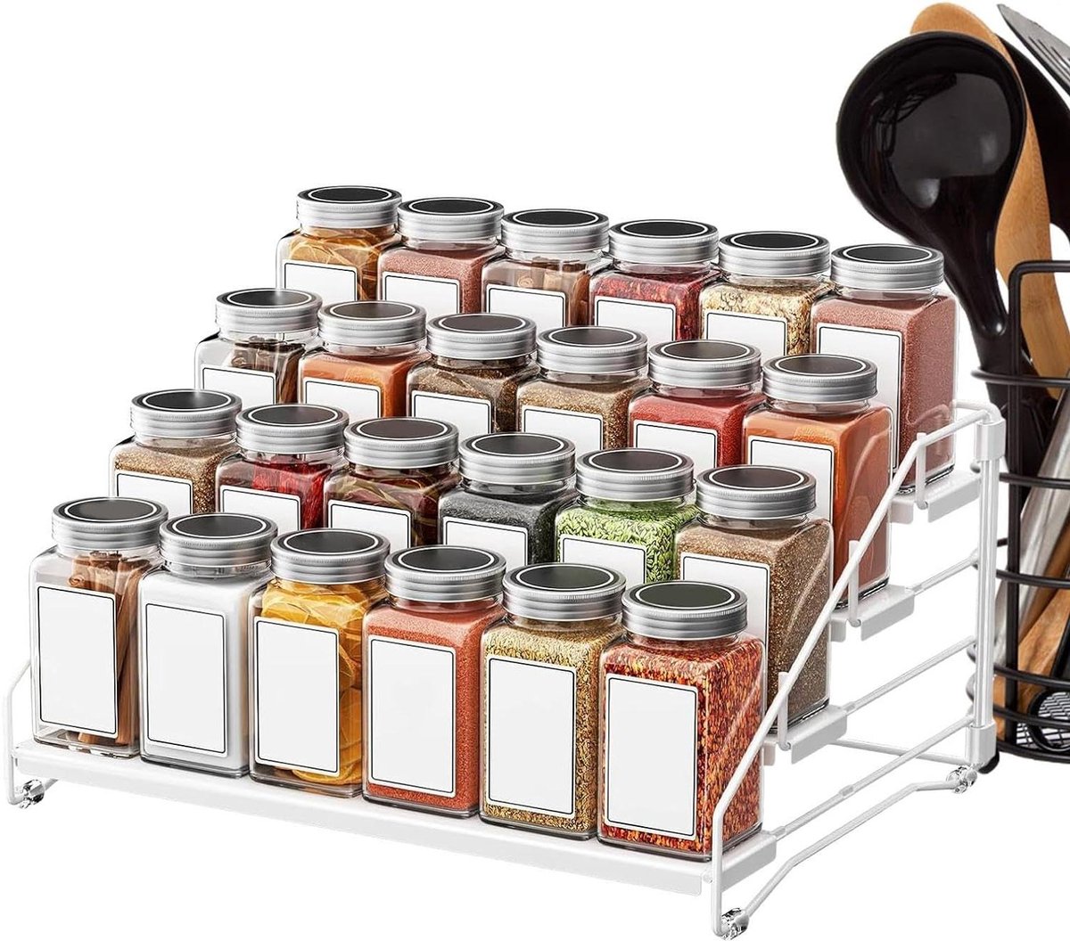 Kast organizer - Keukenrek - Keuken opbergen - Verstelbaar ontwerp - 335 cm - Wit