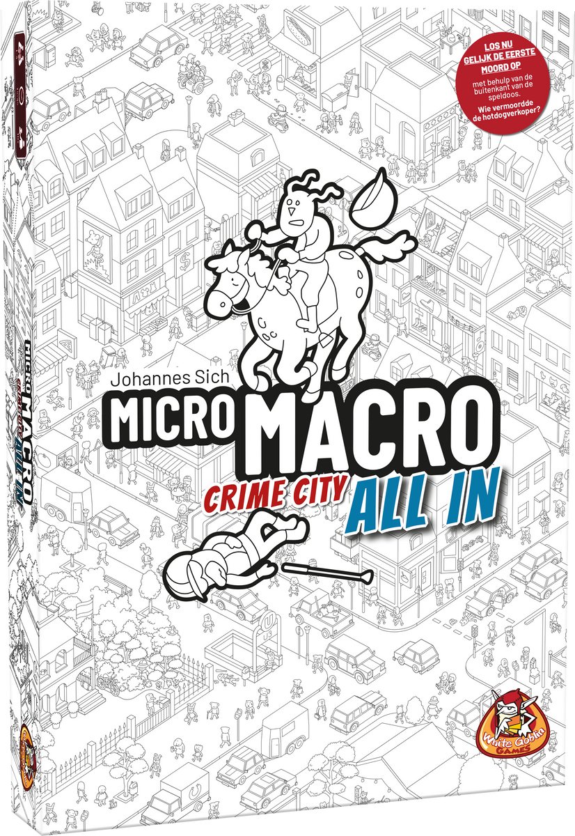 White Goblin Games - MicroMacro: Crime City - all-in - Coöperatiefspel - 1 tot 4 spelers - Samenwerken - los nu 16 misdaden op - Vanaf 10 jaar