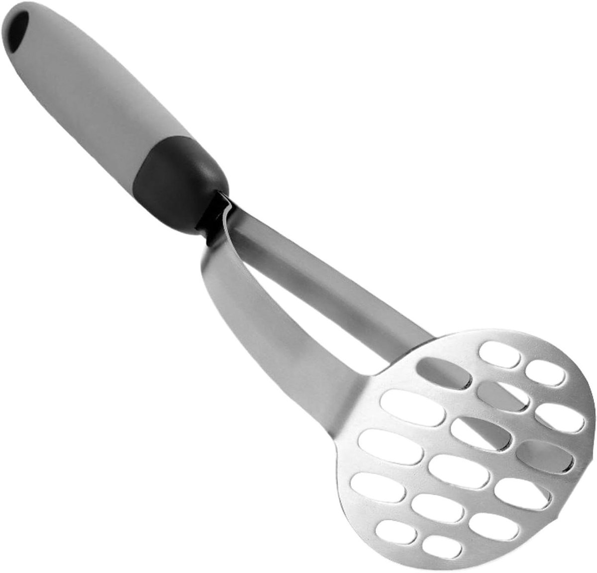 Aardappelstamper - Keukengereedschap Puree - Maakt Puree - Antislip Handgreep - 27 cm - Grijs