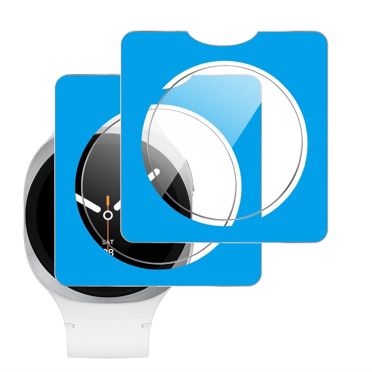 Dailygoods - Screenprotector voor Smartwatch 40 mm, [2 stuks] Gehard Glas met Automatische Uitlijning