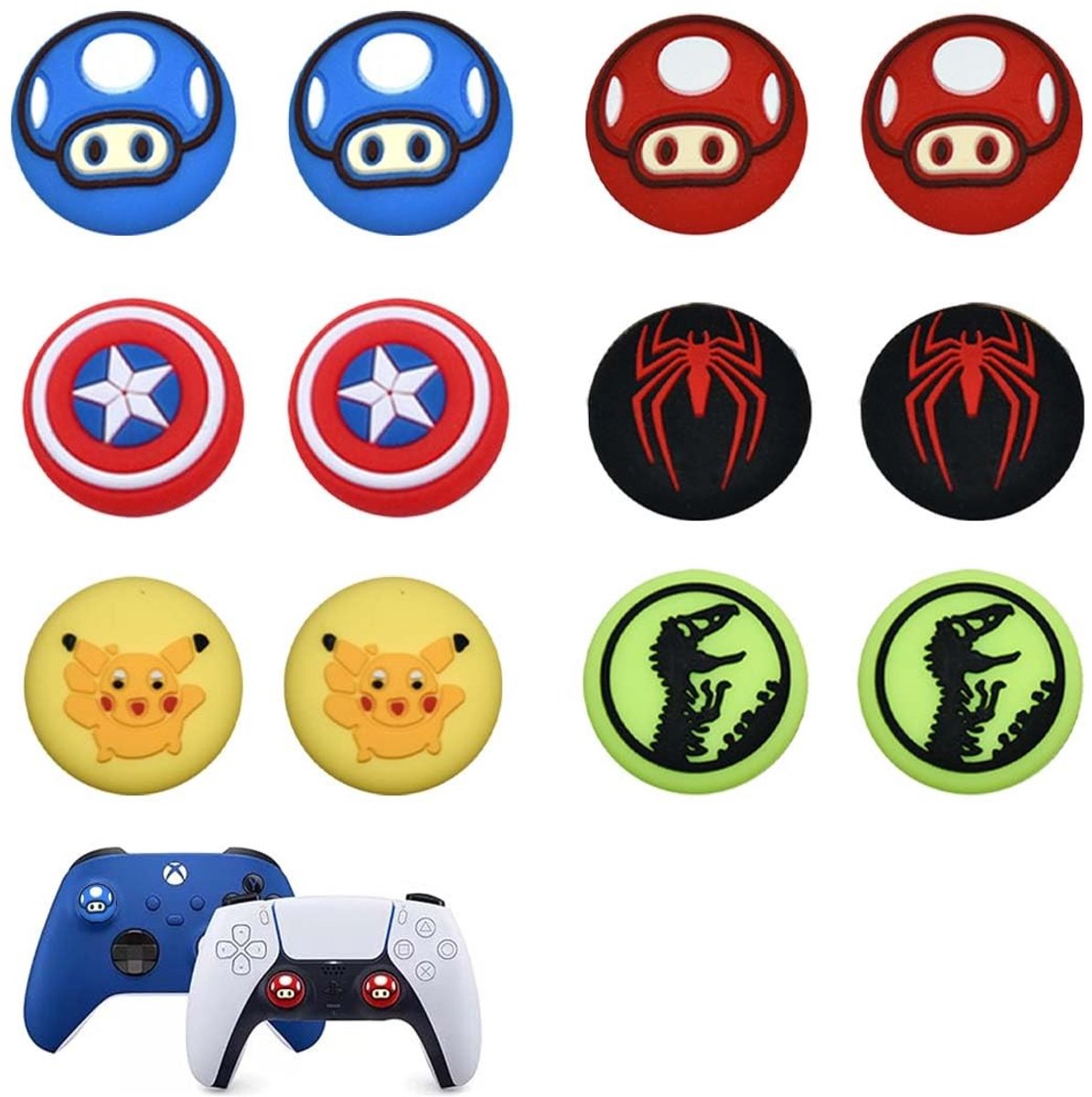Dailygoods - 12 Stuks Silikon Thumb Stick Covers voor Game Controllers