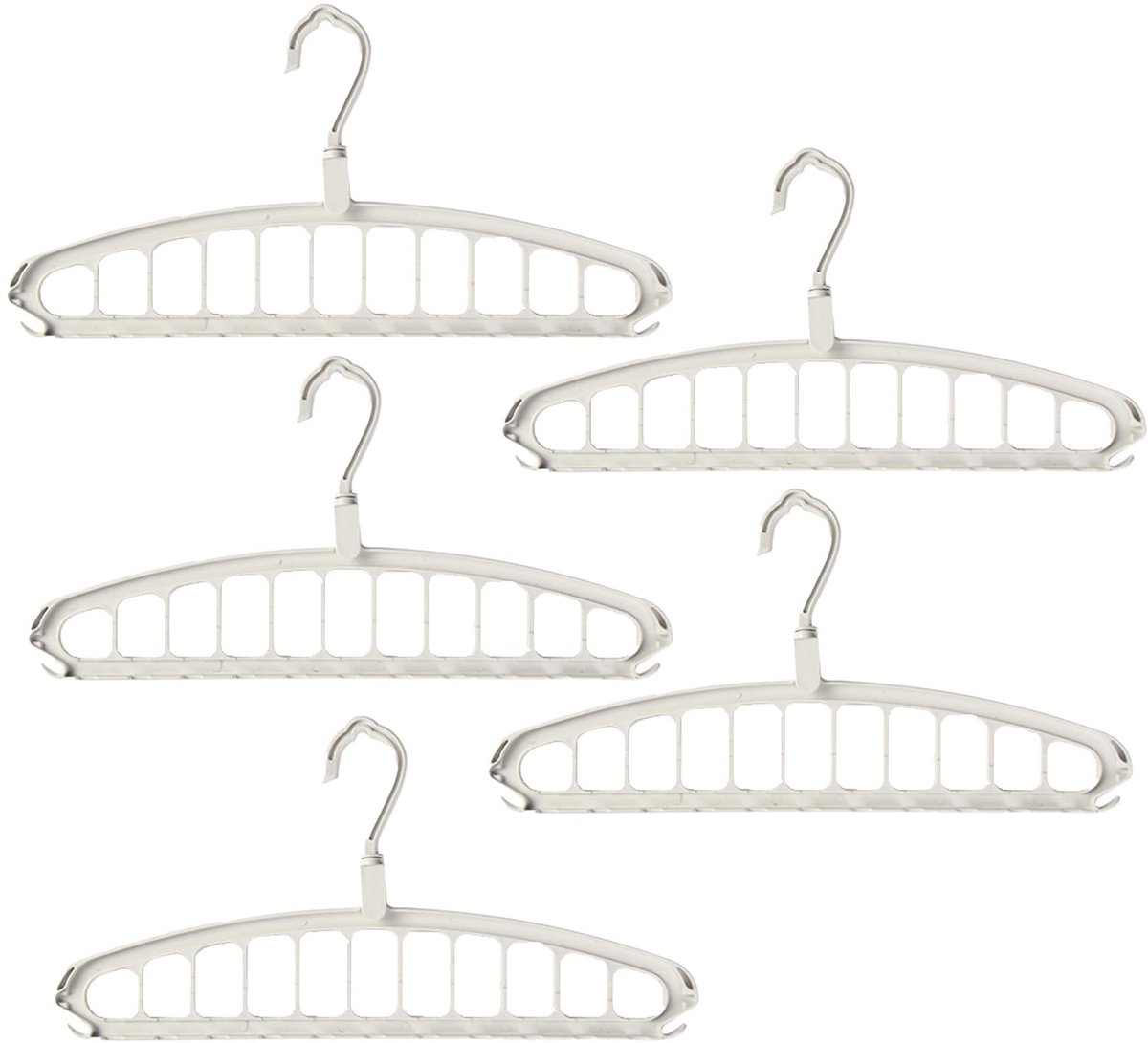 Dailygoods - 5 Stuks Ruimtebesparende Kleerhangers met 11 Gaten