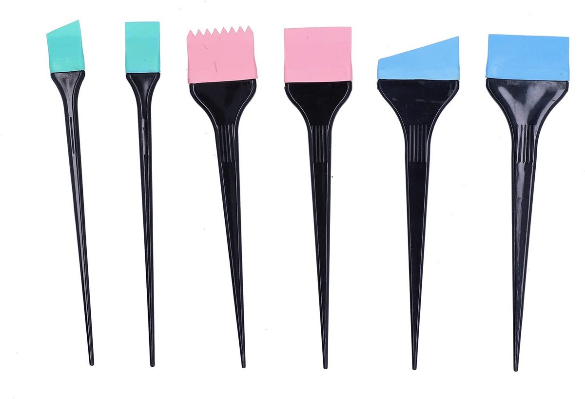 Dailygoods - Set van 6 Siliconen Haarverfkwasten voor Thuisgebruik