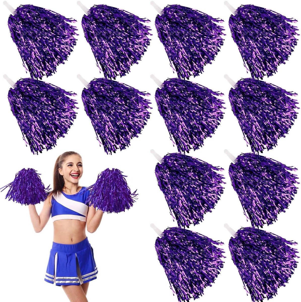 Dailygoods - 12 Sportpompons voor Cheerleading en Evenementen