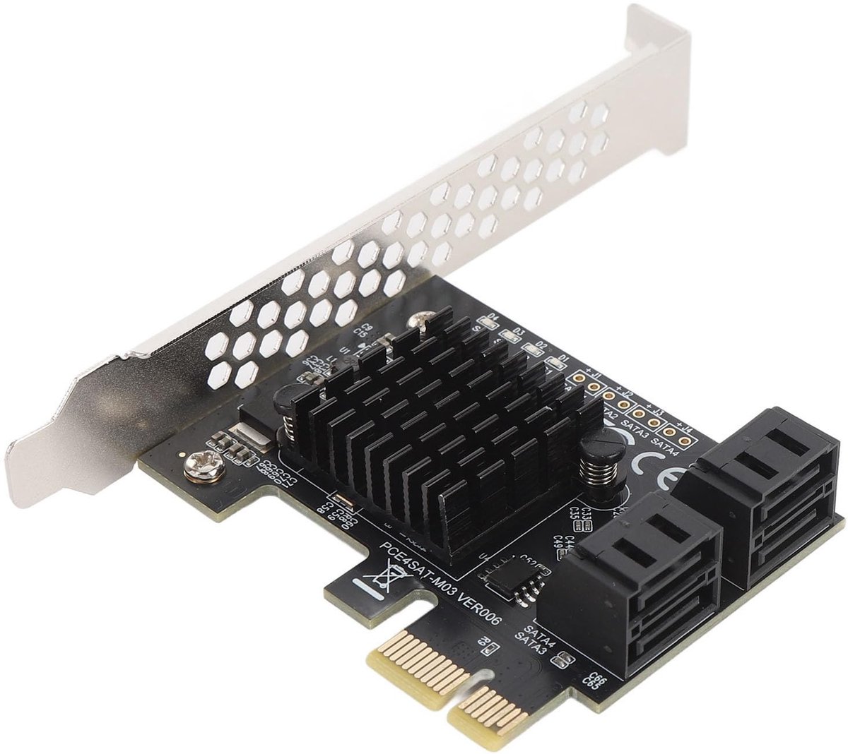 Dailygoods - 4 Poort PCI Express Uitbreidingskaart voor Serial ATA 3.0