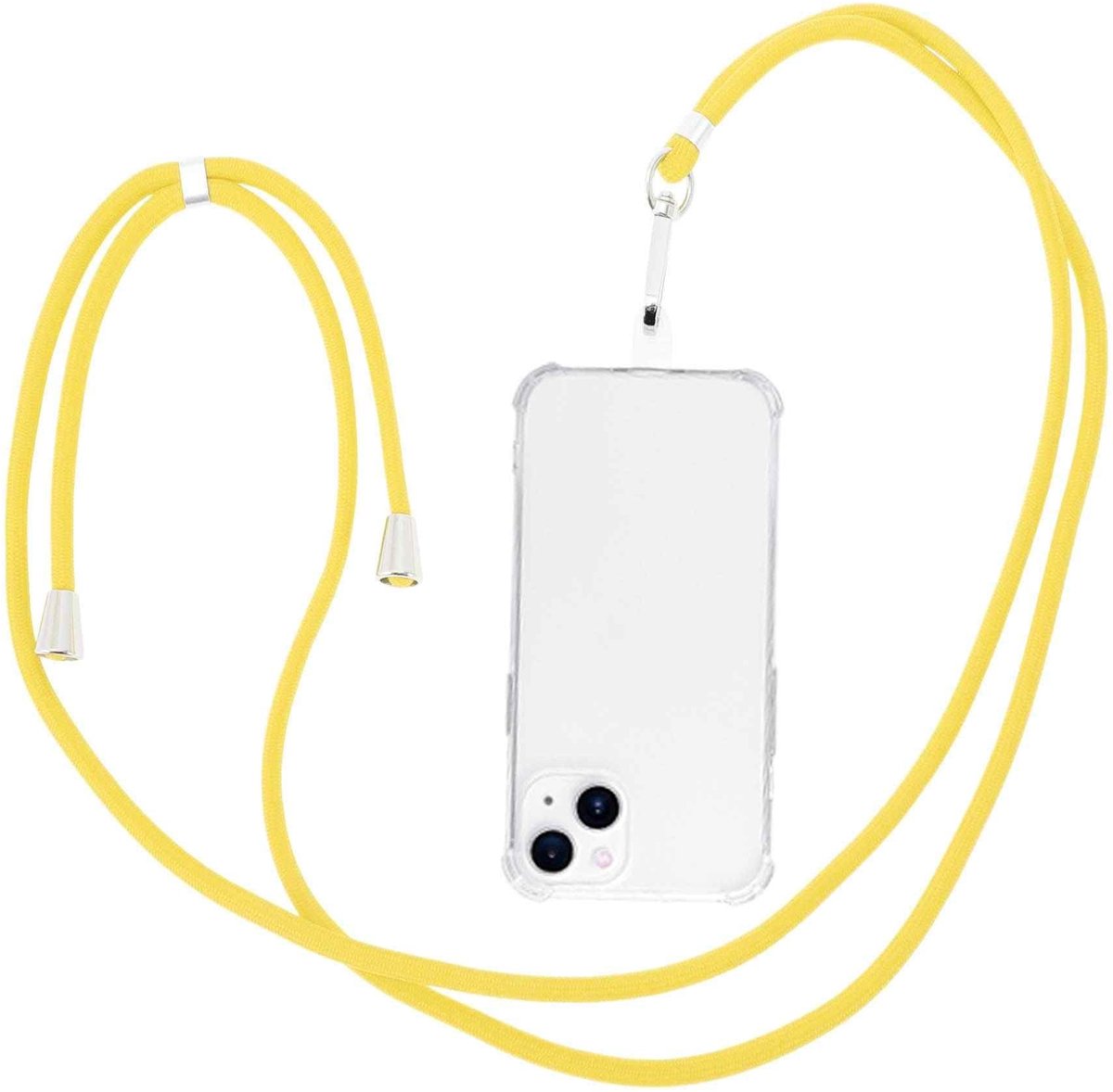Dailygoods - Universele Telefoonketting Geel met Verstelbare Draagmogelijkheden