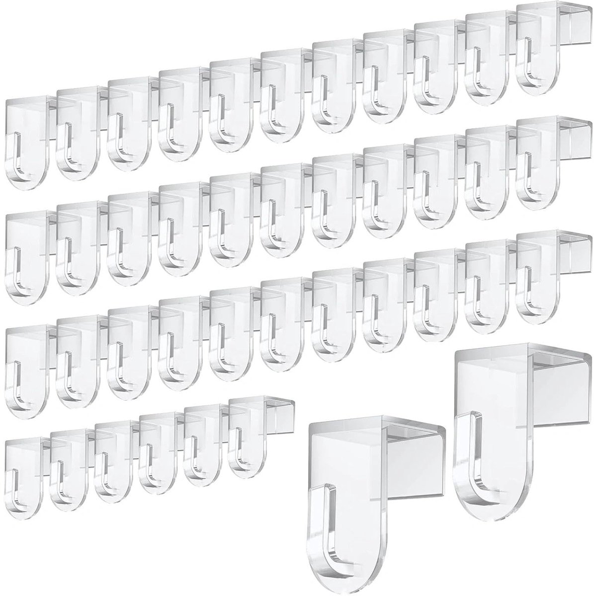 Dailygoods - 40 Stuks Transparante Raamhaken voor Decoraties