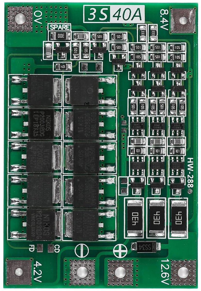 Dailygoods - 4 Stuks 18650 Batterijbeschermingsbord 3S 40A Laadmodule