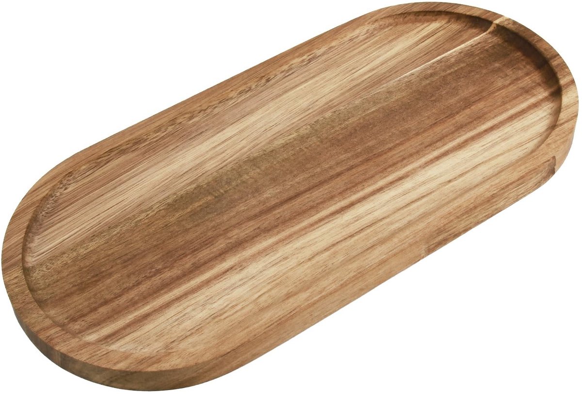 Dailygoods - Ovaal Houten Dienblad van Acaciahout