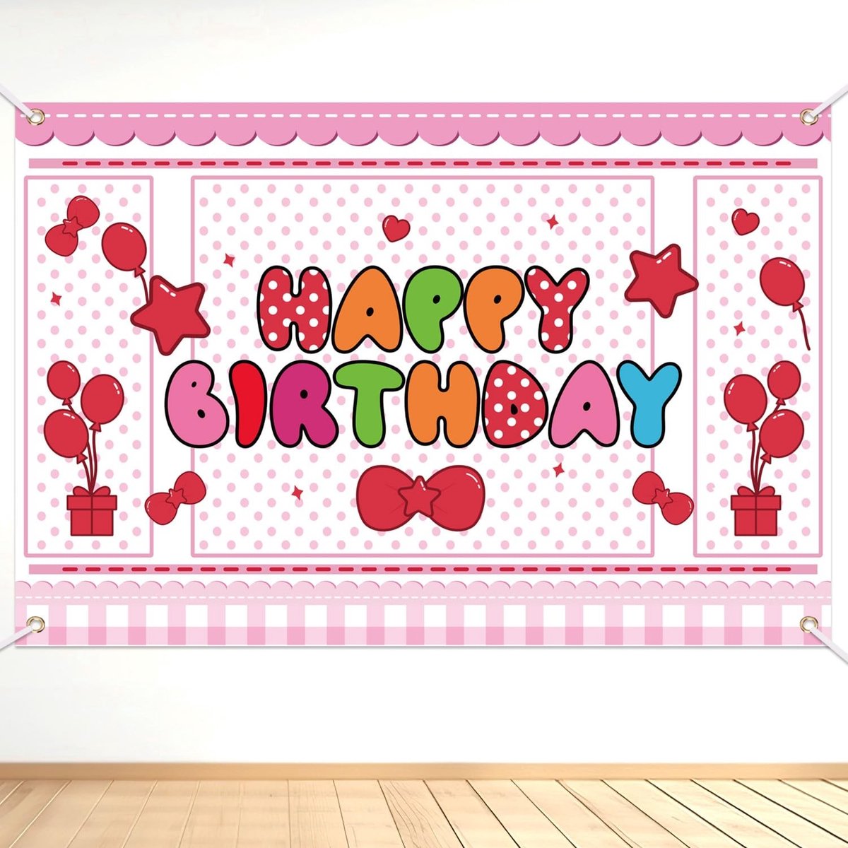 Dailygoods - Roze Cartoon Achtergrond 150x100cm voor Feestdecoratie