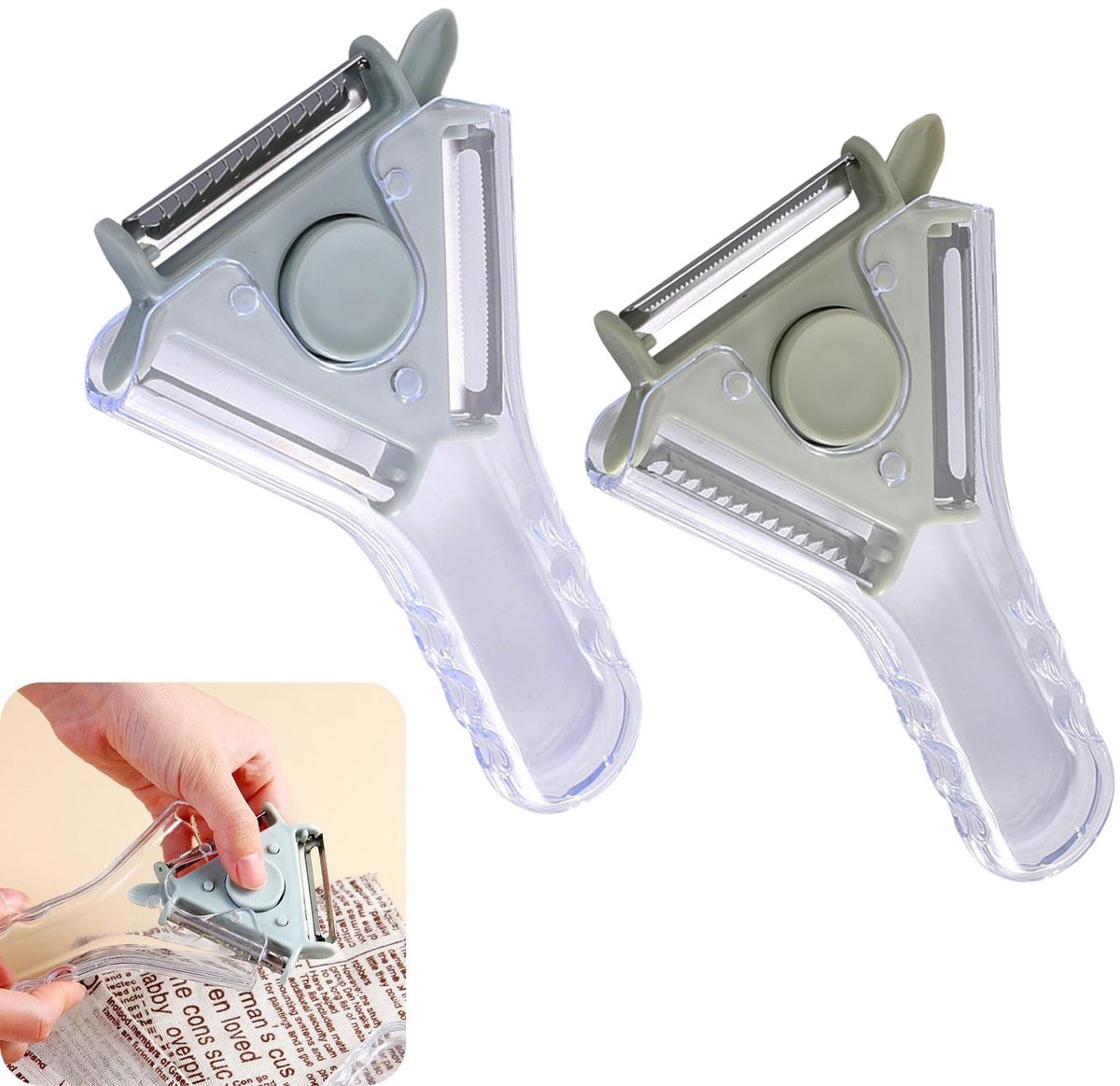 Dailygoods - Professionele 3-in-1 Aardappelschiller en Groenteschiller Set van 2