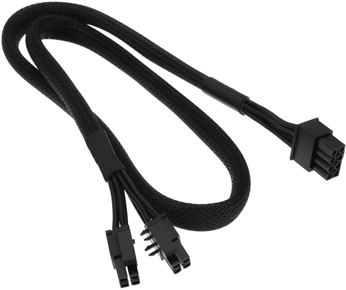 Dailygoods - Innovra - 8Pin PSU naar Dual 4+4Pin CPU Stroomkabel 70cm