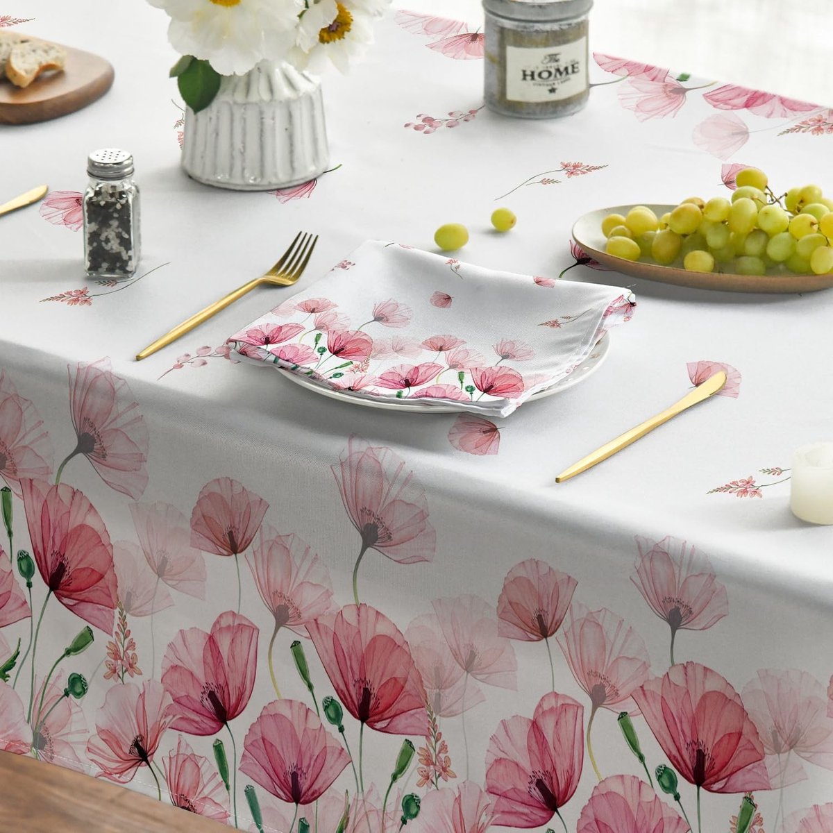 Dailygoods - Bloemen Tafelkleed van Polyester, 140 x 180 cm voor Feesten