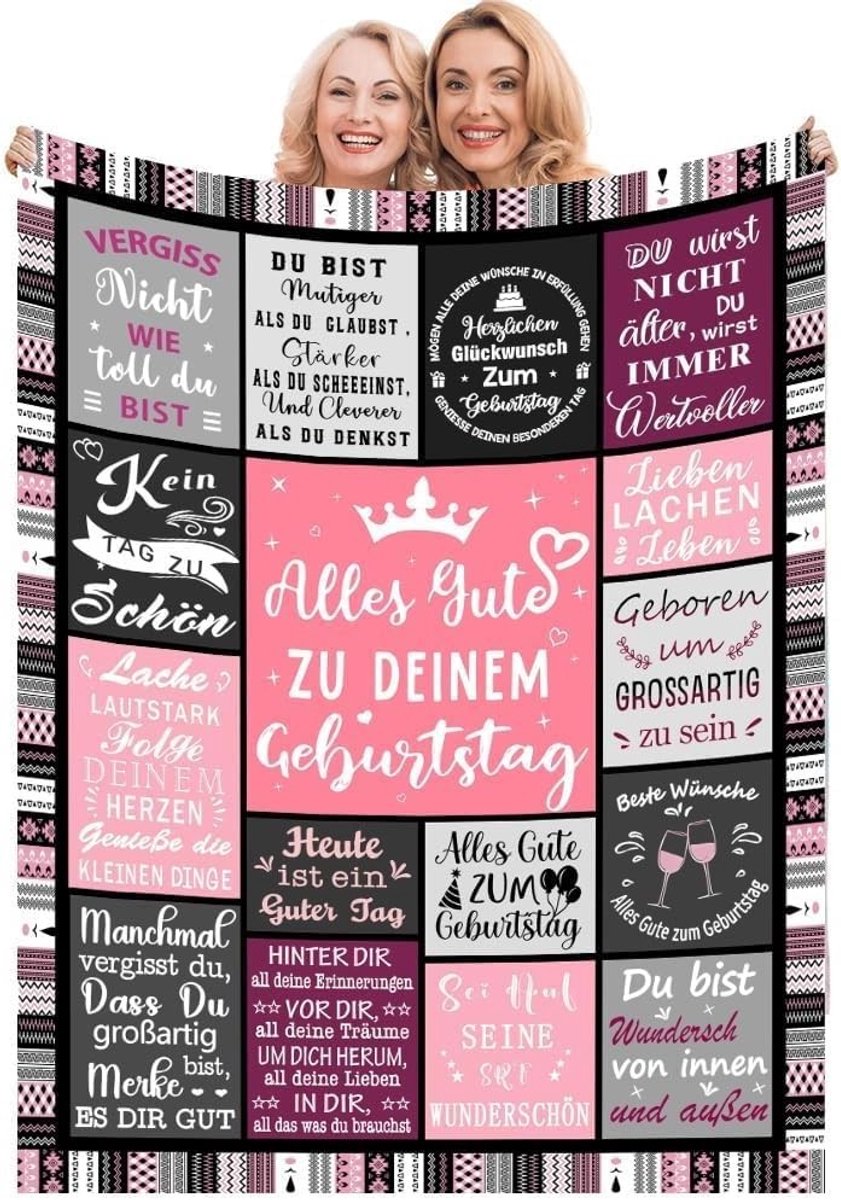 Dailygoods - Decoratieve Verjaardagsdeken 130 x 150 cm