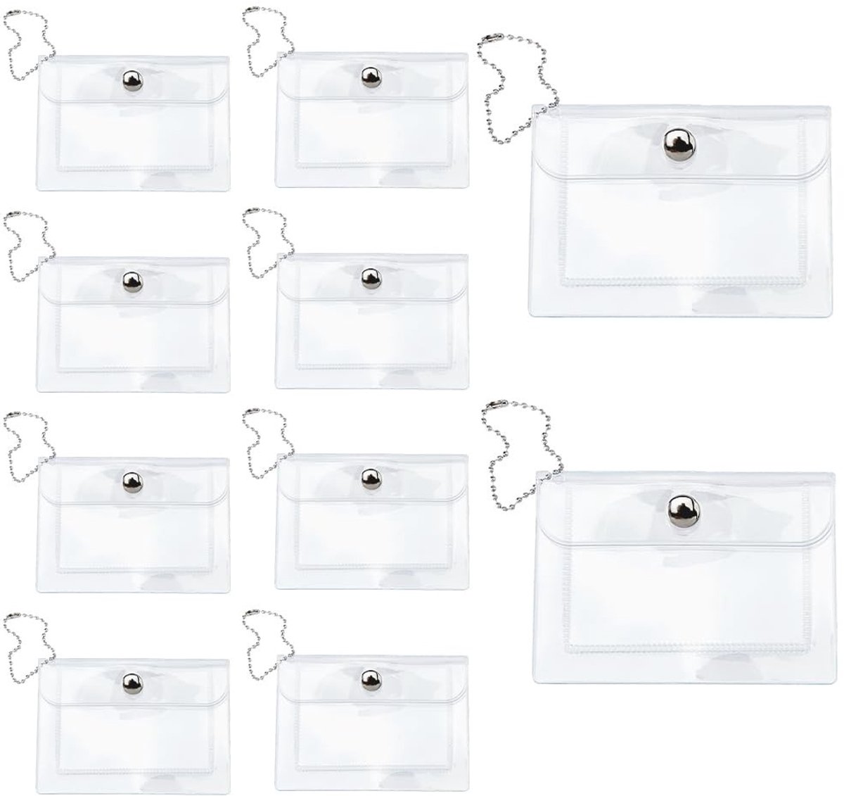 Dailygoods - Set van 10 Mini Cosmetische Zakken PVC Organizer voor Make-Up en Kaarten