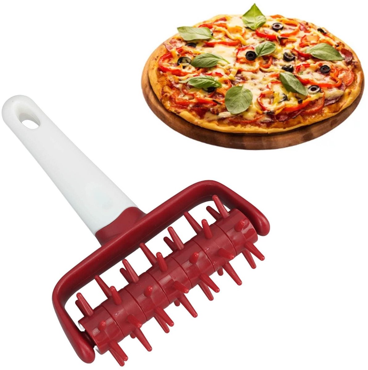 Dailygoods - Pizzaroller met Antislip Handgreep en Spikes