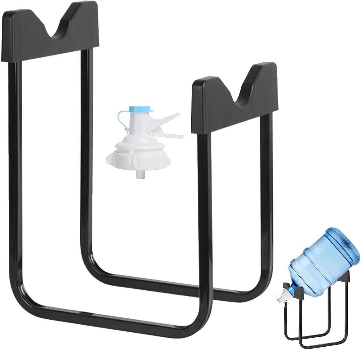 Waterfles Houder - Drank Dispenser - Drinken Tappen - Roestbestendig IJzer - 36.5cm Hoog - Zwart