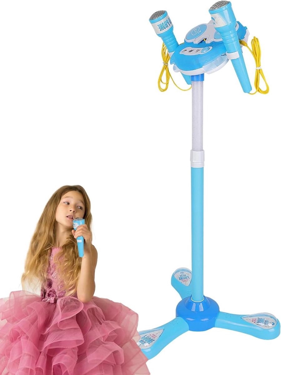 Kinder Microfoon - Speelgoed Microfoon - Muziek Maken - Met Verstelbare Statief - 89x35x27cm - Blauw