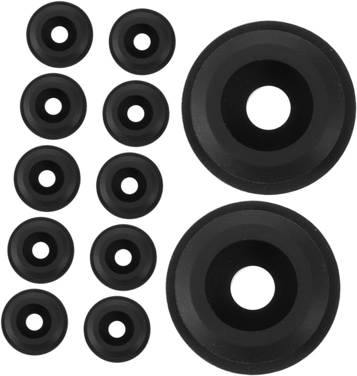 Rubberen Kookplaat Pads - Brander Ring - Voorkomt Schuiven - Goede Verbinding - 12 Stuks - Zwart