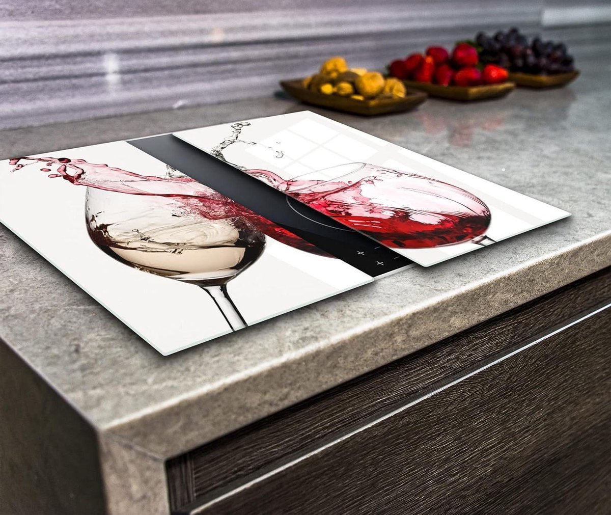 Kookplaat Beschermers - Werkblad Deksel - Keuken Beschermen - Gehard Glas - 2x 40x52 cm - Groen