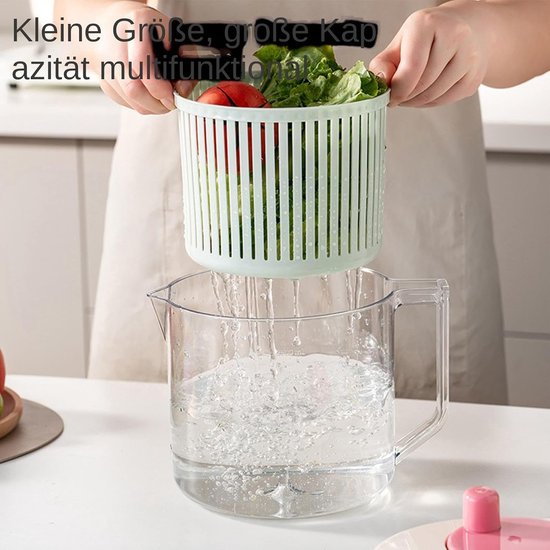 Slacentrifuge - Groente Droger - Salade Bereiding - Handmatige Rotatie - 236 cm - Wit — afbeelding 5