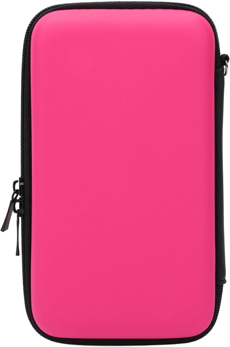 Waterdichte Hardcase voor Nieuwe 2DS XL en 3DS, Beschermende Reis Tas met 8 Opslagvakken, Draagbare Console Accessoire (ROZE)