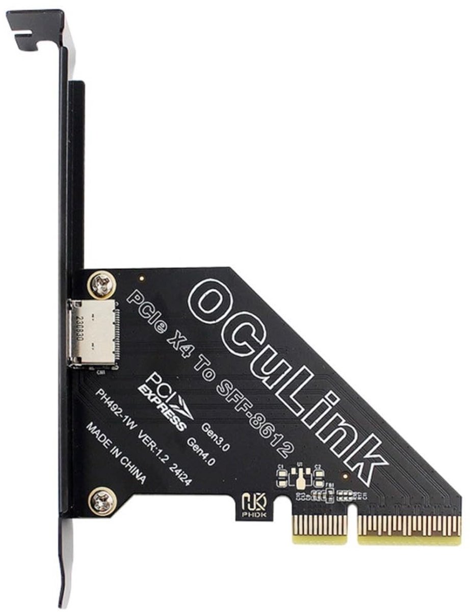Cosensi - Oculink naar PCIe 4.0 X4 Adapter met Sleufhouder