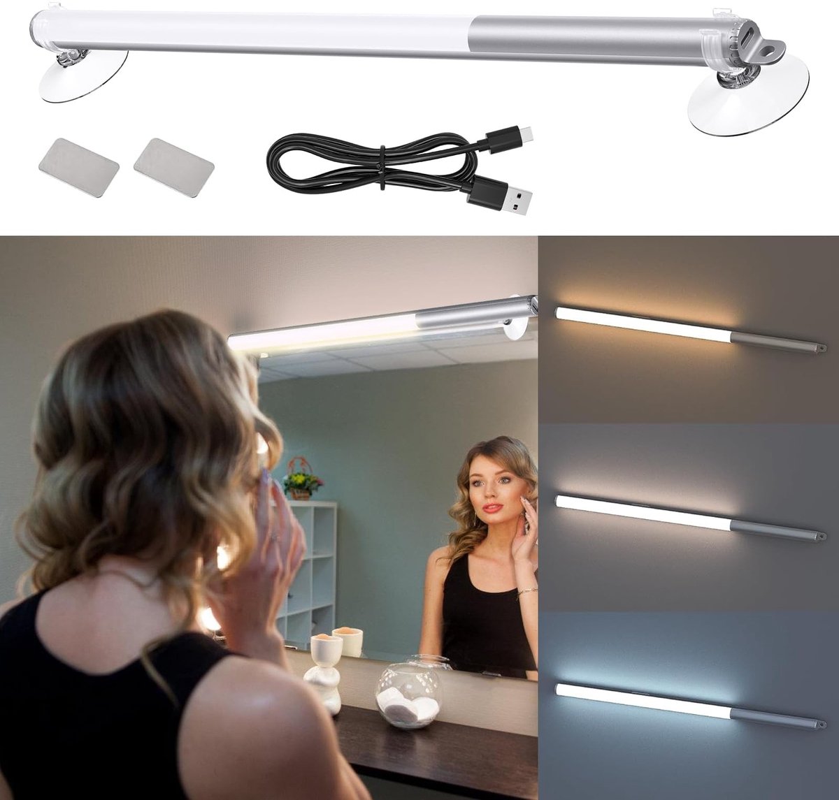 Cosensi - Dailygoods - Dimbare LED Make-uplamp Draagbaar met 10 Dimfuncties