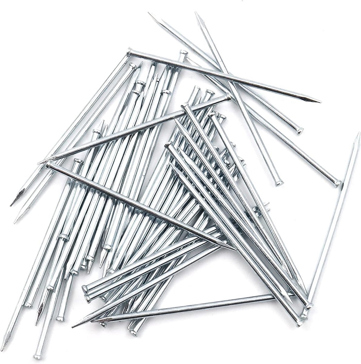 Cosensi - Dailygoody - Stalen pennen - 50 x platte kop nagels - Verzinkt staal - 1,5 x 45 mm - Geschikt voor hout en metselwerk - Duurzaam en robuust