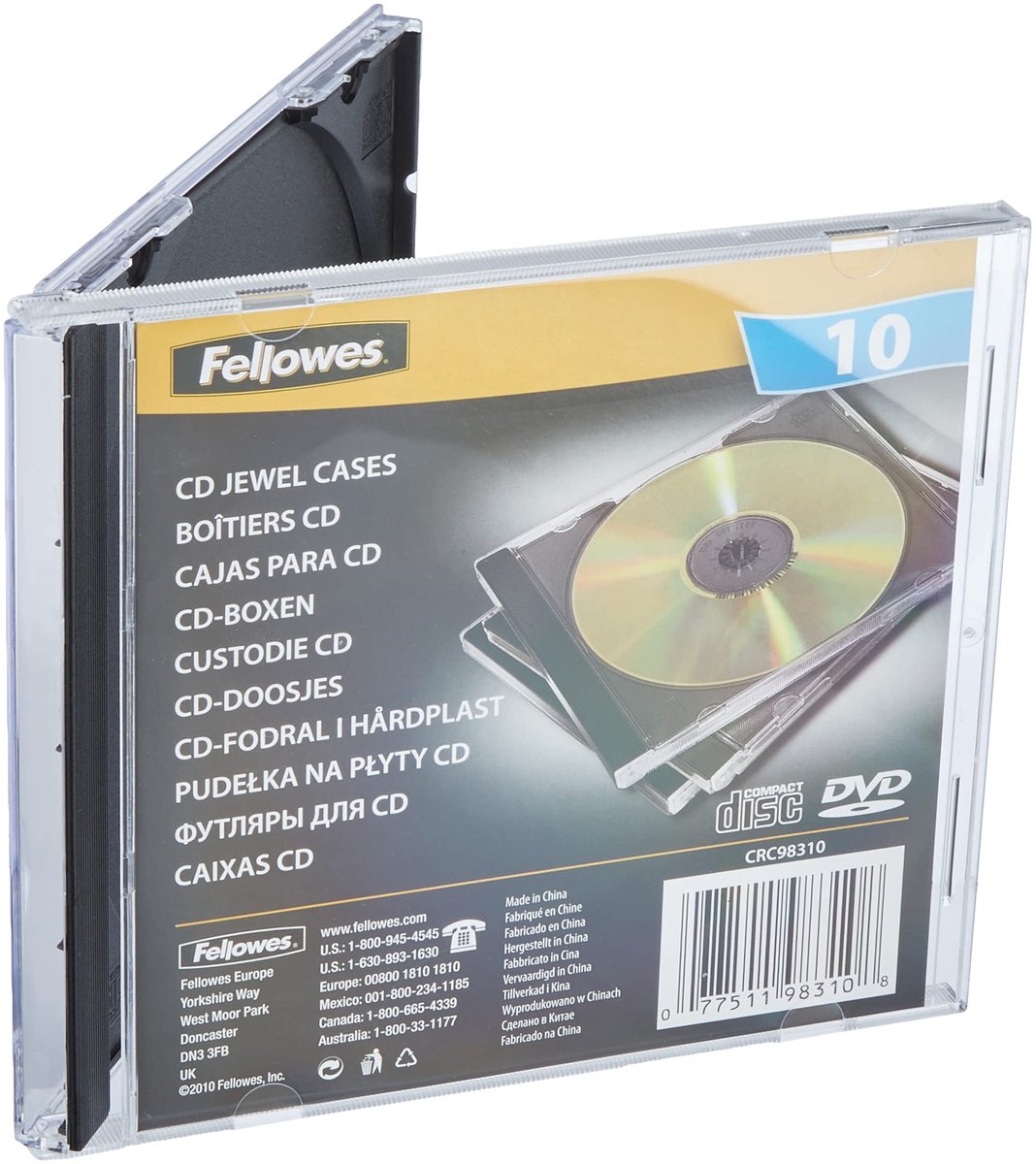 Cosensi - Dailygoods - Dailygoody - CD Hoesjes - Set van 10 - Zwarte Achterkant met Transparante Deksel - CD/DVD Opslag - Bescherming voor media - Ideaal voor archivering -