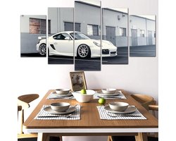 5 Pieces Canvas Print Wall Decoration Canvas Paintings Porsch Cayman Luxury Sports Car Posters for Wall Decor Prints Artwork For Home Office Living Room Bedroom Decoration