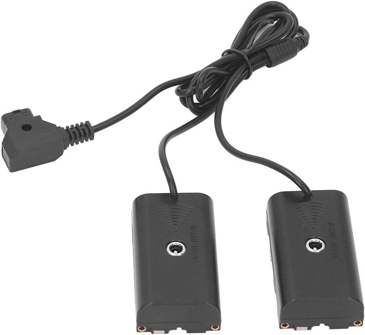 Dummy Batterij - Voeding Adapter - Langere Opnames - Dubbele Output - 1.2 Meter Kabel - Zwart