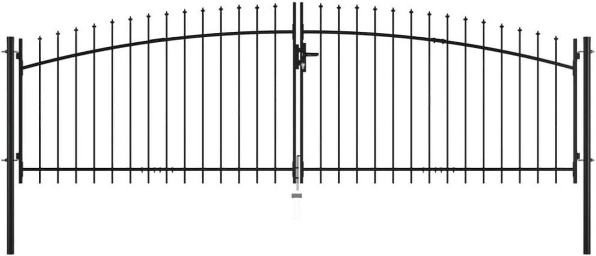 Tuinpoort Dubbel - Dubbele poort - Tuin afscheiden - Stevig staal - 400 x 150 cm - Zwart